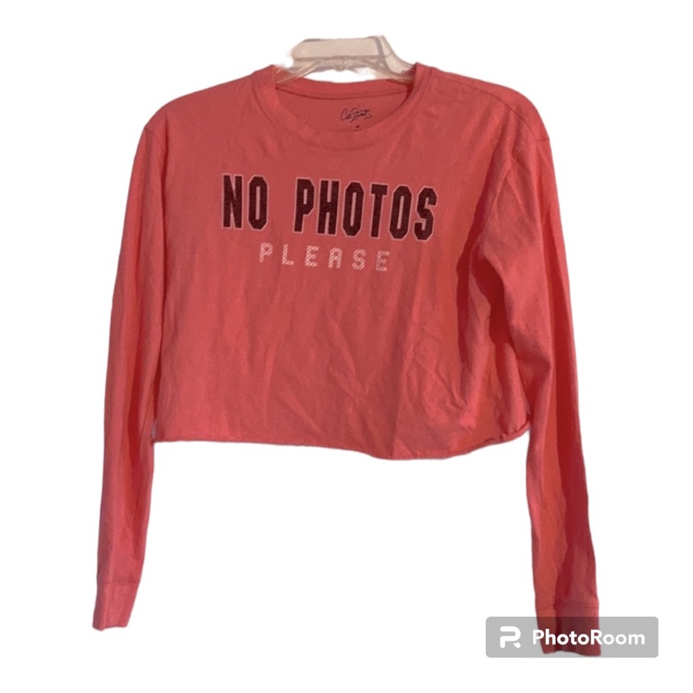 Pink long sleeve crop top